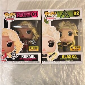 Pop! Drag Queens Rupaul and Alaska Figures with Black and Yellow Accents Set